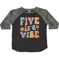 thumbnail image 3 of Inktastic Five is a Vibe 5th Birthday Retro Colors Boys or Girls Toddler T-Shirt, 3 of 5