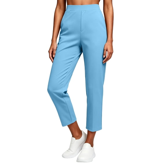 Guluxicc Women's Golf Pants Elastic Waist Straight Leg Long Trousers Business Casual Wear for Summer Casual Outfits