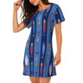 thumbnail image 2 of Hirioo Cute Fish for Women's Nightdress Comfortable Short Sleeve Nightwear Casual Sleep Dress, 2 of 8