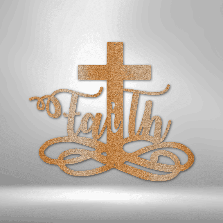 Christ Cross Sign | Christian Wall Art | Custom Metal  Scripture Sign Christ Cross Steel Sign Laser Cut Powder Coated Home & Office Me main image 2