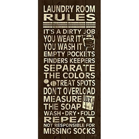 Trendy Extremely Popular Laundry Room Rules Typography Sign One 8x18in Paper Poster
