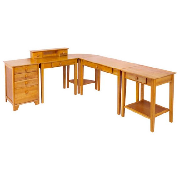 Winsome Studio 5-Piece Home Office Set, Honey Pine Finish