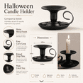 thumbnail image 3 of Vintage Metal Taper Candle Holders Bulk Set, Thick Wrought Iron Painted Candlesticks for Wedding, Easter, Party, Retro Teacup Style Base for Dining Table and Easter Decorations, 4*3in, Black, 3 of 7