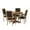 Natural/Brown, variant on Noble House Bryan Indoor Fabric Upholstered Wood 5 Piece Circular Dining Set, Natural and Light Gray
