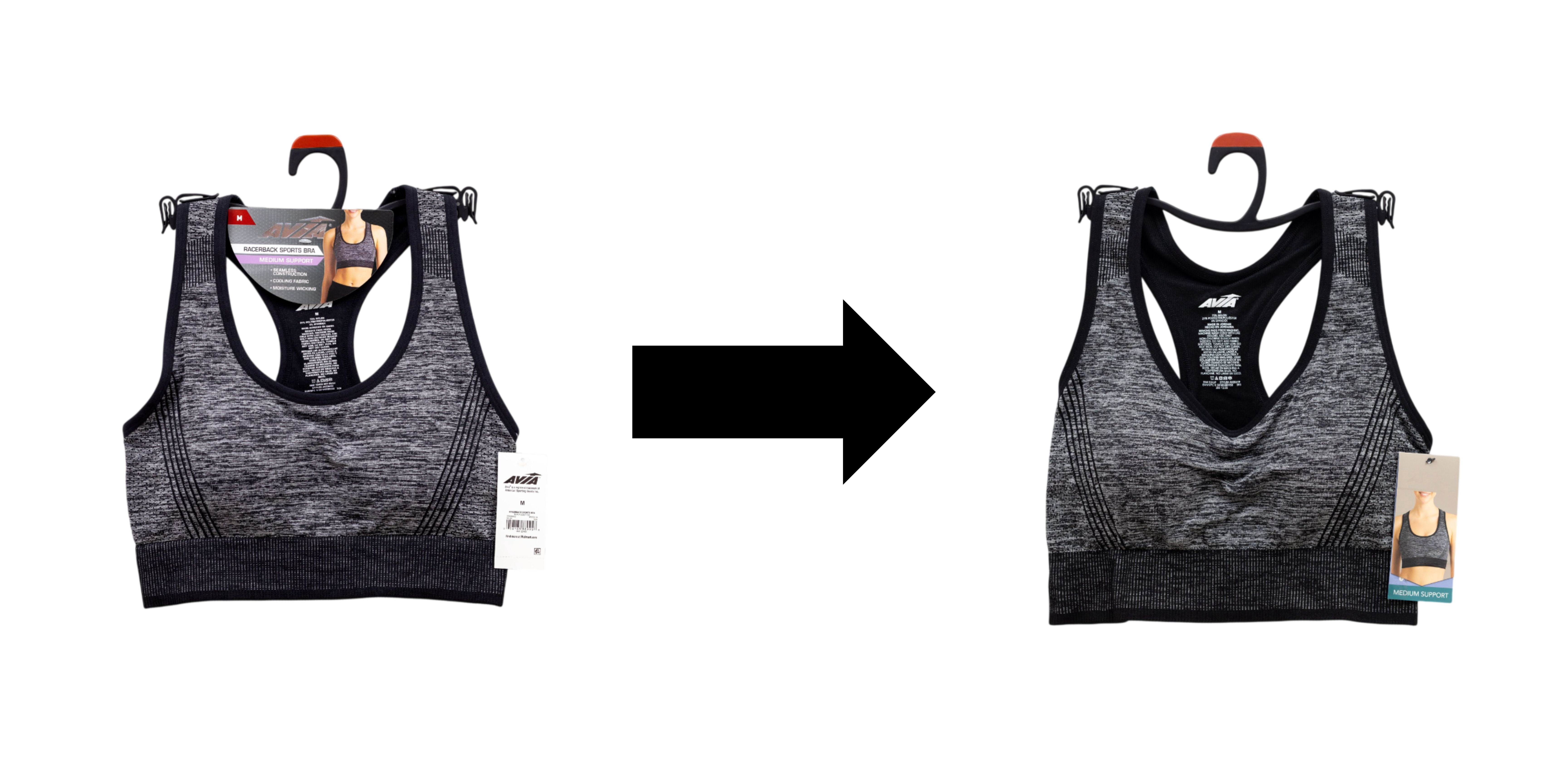 Avia Women's Medium Support Seamless Racerback Sports Bra, Sizes S-3XL