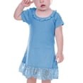 thumbnail image 2 of Kavio I1P0625 Infants Lace Trim A-Line Short Sleeve Dress-Ice Green-12M, 2 of 4