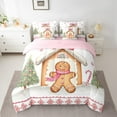 thumbnail image 2 of Manfei Merry Christmas Bedding Comforter Set 7 Pieces, Kawaii Gingerbread Man Full Bedding Set, Kids Teens Boys Girls Reversible Fitted Sheet Flat Sheet, Breathable Home Decor, 2 of 7