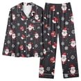 thumbnail image 3 of VBTAPA Christmas Pajamas for Women 2 Piece Set Xmas Tree Printed Long Sleeve Button Down Shirts with Wide Leg Pants Matching Lounge Pj Sets Holiday Sleepwear Cyber and Monday DealsMulticolor M, 3 of 6