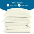 thumbnail image 4 of Ivory King ( 104" x 90" ) Size 100% Cotton Duvet Set, 800 Thread Count, Stripe Pattern, 1-Piece Comforter Cover with Zipper Closure & 2-Pillow Shams– Hotel Quality, All-Season, 4 of 5