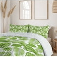 thumbnail image 6 of Ambesonne Exotic Duvet Cover Sets, Tropical Forest Leaves Art, 2-Queen, White and Fern Green, 6 of 7