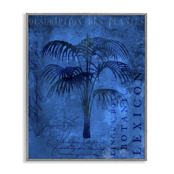 Stupell Industries Bohemian Tropical Palm Plant Collage Gray Framed Giclee Art, 11 x 14, by Andrea Haase