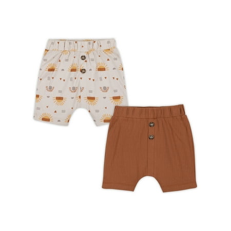 

Little Star Organic Baby Boys 2Pk Harem Shorts Size Newborn-24 Months