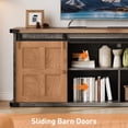 thumbnail image 6 of COZONY Farmhouse TV Stand for 75 Inch TV, Entertainment Center with Sliding Barn Doors and Storage Cabinets for Living Room,Black top panel+white body, 6 of 8