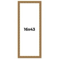 16x43 Frame Black and Gold Distressed Solid Wood Sonoma Picture Frame | 1.625 Inch Moulding Width |