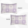 thumbnail image 2 of Pofeuu Floral Purple Buffalo Plaid Print Polyester Microfiber Plush Pillowcases, Super Soft and Cozy Pillow Case Covers with Envelop Closure（Pillow core not included）-16"x24", 2 of 6