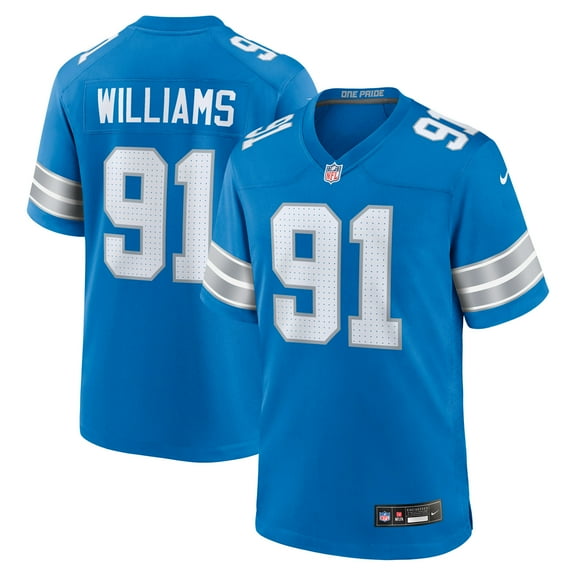 Men's Nike Tyleik Williams Blue Detroit Lions Team Game Jersey