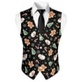 thumbnail image 5 of Yuyamidu Snowman Men's Suit Vest Gingerbread Man Business Formal V-neck Waistcoat Size S Christmas Casual Dress for Wedding Party Tuxedo, 5 of 7