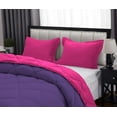 thumbnail image 5 of D.N.G. BEDDINGS 3 Piece Luxury Reversible Diamond Pattern Comforter Set Premium Super Soft, All Season 800 TC, 100% Egyptian Cotton Oversized Super King Size Hot Pink-Purple Color, 5 of 7