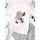 thumbnail image 2 of Creative Hat Girl Pattern Printed Women'S Fashionable Round Neck Short Sleeve, Simple Casual Sports T-Shirt, Comfortable Summer Top for Women During Holidays., 2 of 8