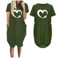 thumbnail image 1 of SMihono Robe d'Été Grande Taille pour Femmes 2023 Mode Été Imprimé Floral Décontracté Manches Courtes avec Poche Col Rond Robe Ample, 1 of 5