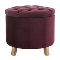 thumbnail image 2 of SAFAVIEH Amelia Contemporary Glam Tufted Storage Ottoman, Bordeaux, 2 of 9