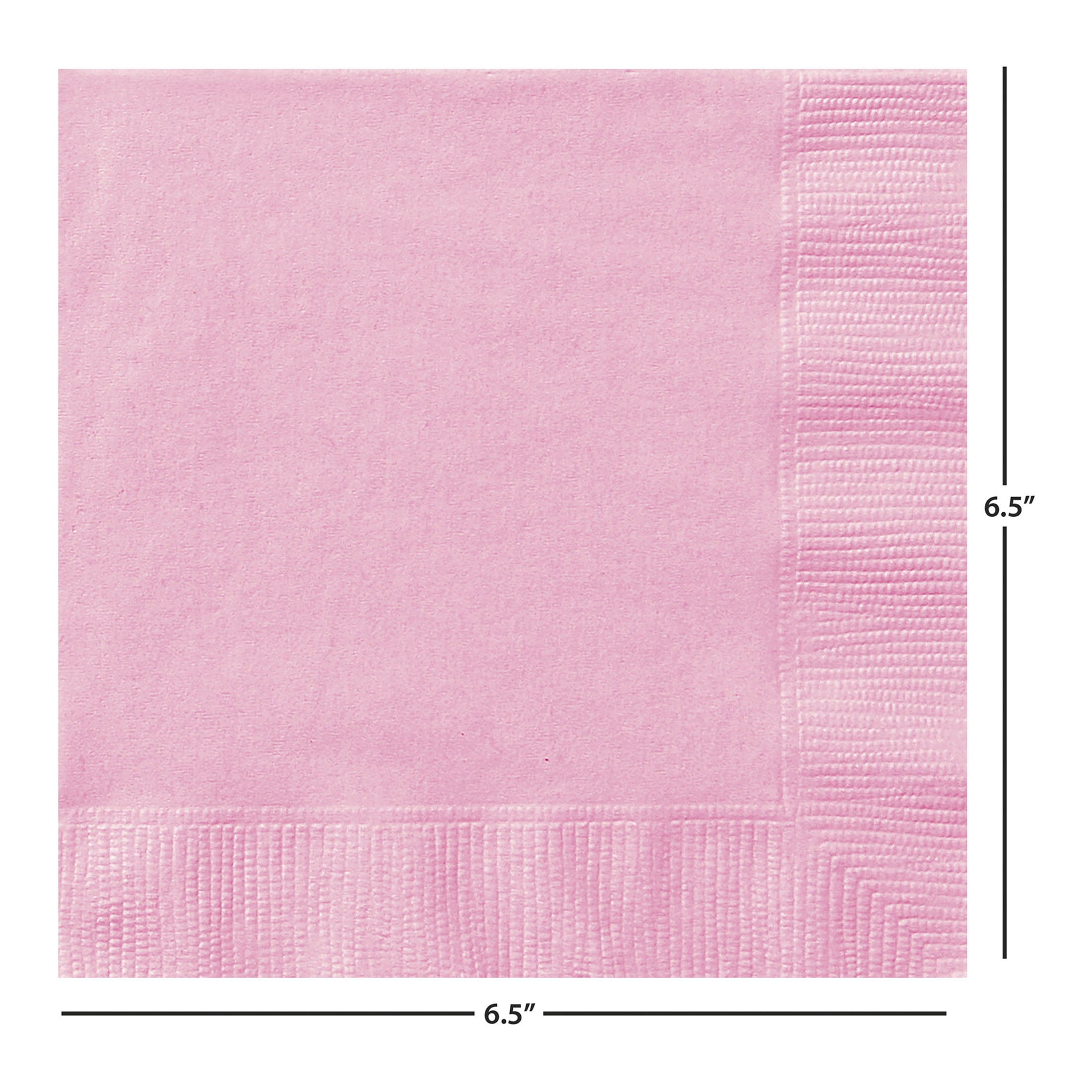 24CT 6.5IN x 6.5IN Light Pink Disposable Paper Napkins by Way To Celebrate