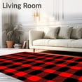 thumbnail image 2 of ODIKA 4'x6' Machine Washable Non-Slip Area Rug, Lumberjack Plaid Christmas Tree Base Cover Cottage Chic Design High Traffic Rug, Red, 624690, 2 of 7