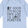 thumbnail image 4 of Inktastic Jane Austen Good Opinion Quote Girls Long Sleeve Baby Bodysuit, 4 of 5