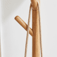 thumbnail image 6 of Solid Oak Coat Rack Freestanding,Natural Wood Entryway Bench with Coat Hooks & Shoe Shelf - Modern 5-Hook Hall Tree for Small Spaces, 2-in-1 Shoe Storage Bench, Quick Assembly, 6 of 12