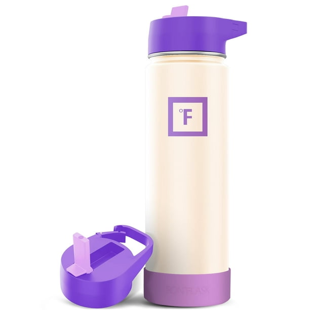 Botella de agua IRON °FLASK para acampar y senderismo, 650 ml, con tapa de pajita