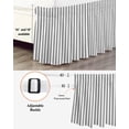 thumbnail image 3 of Black Striped Wrap Around Bed Skirts for King Bed 16" Drop, Bed Skirt with Adjustable Elastic Belt Dust Ruffle Bed Valance for Bedroom Hotel Luxury Black White Stripes Farmhouse Bed Frame Cover, 3 of 7