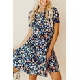 thumbnail image 1 of FOLUNSI Robe Ligne A Florale - Manches Courtes, Style Chic, 1 of 8