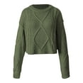 thumbnail image 3 of Sweaters for Women 2025 Fall Winter Oversized Long Sleeve Cropped Knit Jumper Top Womens Pullover Sweaters, 3 of 6