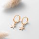 thumbnail image 4 of Pendientes colgantes de mujer pendientes de aro pequeños de estrella dorados, 4 of 5