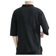 thumbnail image 4 of Blczomt Black Dress Shirts for Men 3/4 Sleeve Solid Cotton and Linen Collared Casual Button Down Shirts L, 4 of 5