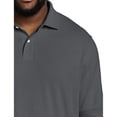 thumbnail image 3 of Big + Tall Essentials by DXL Men's Big and Tall Piqué Mesh Short-Sleeve Polo Shirt Grey 4XL, 3 of 6
