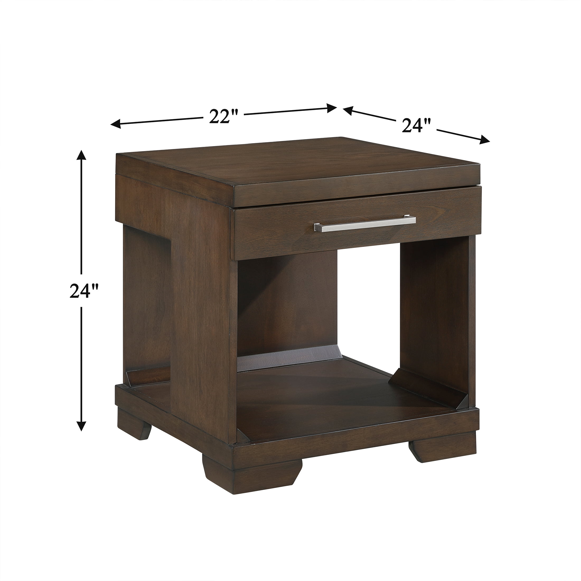 OakvillePark Alton End Table with 1 Drawer, Espresso