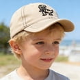 thumbnail image 6 of Krdevn White Dinosaur Embroidery Contrast Stitch Washed Kids Baseball Cap Adjustable Casual Outdoor Sun Hat for Toddler Boys Girls, 6 of 9