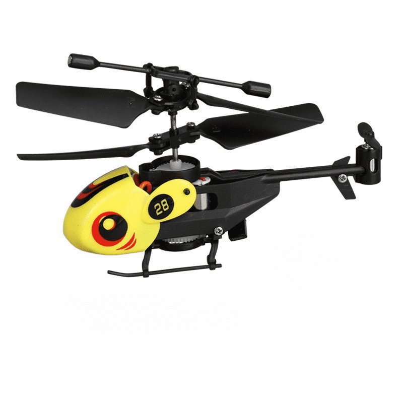 Funtogether Toys Mini RC Helicopter, 2-Channel Remote Control Helicopter for Beginners, Easy-to-Fly Indoor Micro Airplane with LED Lights