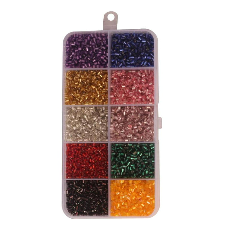 GOELX Glass Beads 12 Colors for Beading Stringing Jewellery Making, Crafts,  Bead Size 8Mm, Total Beads 240 with Mini Storage Organizers!!