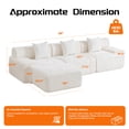 thumbnail image 4 of 118" Chenille Boneless Sectional Sofa, 3-Seater Modern Modular Cloud Couch with Removable Ottoman, No Assembly Required, Beige, 4 of 11