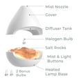 thumbnail image 6 of Pure Enrichment PureGlow Crystal - 2-in-1 Himalayan Salt Lamp & Ultrasonic Essential Oil Diffuser, Original Salt Therapy Lamp, 100% Pure Himalayan Salt, Ambient Glow, 160 mL 16-Hour Tank (White), 6 of 7
