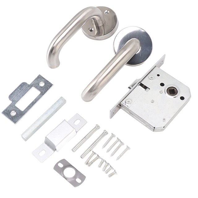 Serrure de Poignée de Porte de Passage, Poignée Serrures en Acier Inoxydable Poignée de Porte de Porte de Serrure Définit une Valeur Exceptionnelle