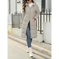 thumbnail image 4 of Women's Long Puffer Jacket Winter Warm Quilted Coat Long Sleeve Zip Up Outwear with Hood, 4 of 10