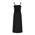 thumbnail image 4 of Robe d'Été pour Femmes Bretelles Spaghetti Ligne A Midi Robe Sans Manches Cocktail Fête Invité de Mariage, 4 of 6