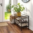 thumbnail image 3 of Seville Classics 3-Tier Stackable Interlock 12-Pair Resin Slat Sturdy Metal Frame Shoe Storage Rack Organizer, Espresso Slat, 3 of 16