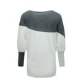 thumbnail image 4 of Charmo Women's Colorblock Off The Shoulder Long Sleeve Oversized Pullover Sweater Knit Jumper Tunic Tops, 4 of 5