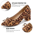 thumbnail image 3 of Ecetana Women's Pointed‑Toe Faux Suede Bow Pumps Chunky Block Heel Closed‑Toe Comfort Dress Shoes for Office Wedding, 3 of 6