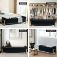 thumbnail image 6 of Aemeios 67" Velvet Storage Bench for Bedroom End of Bed with Single Lid Storage and Gold Legs, Black, 6 of 7