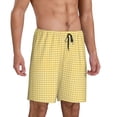 thumbnail image 2 of Easygdp Yellow Gingham Men's Short Pajama Pants, Sleep Shorts, Household Pants, Casual Pants with Pockets - Medium, 2 of 9